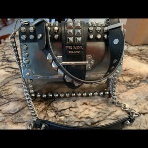 Prada Top-Handle Cahier Studded  Handbag